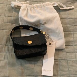 Hammitt Black Mini ornament Bag with Gold Accents